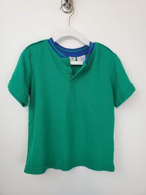 Sesame Street short sleeved green collarless polo